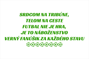 Zelený set vyrezávaných nálepiek na auto s futbalovými textami Srdcom na tribúne telom na ceste, Futbal nie je hra je to náboženstvo, Verný fanúšik za každého stavu a futbalovými motívmi