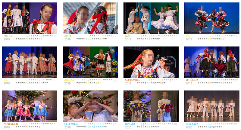 Nástenný kalendár, detský folklórny súbor