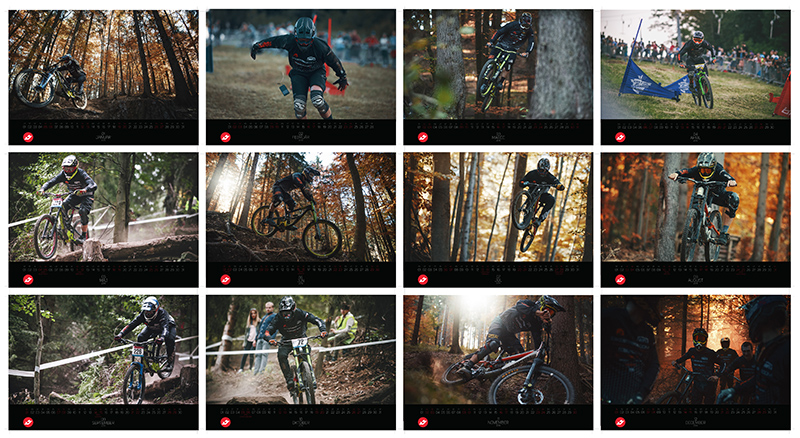 Nástenný kalendár s fotografiami bike trial pretekov