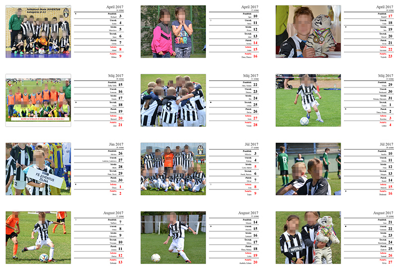 Stolový kalendár - mestského futbalový klub juniorov